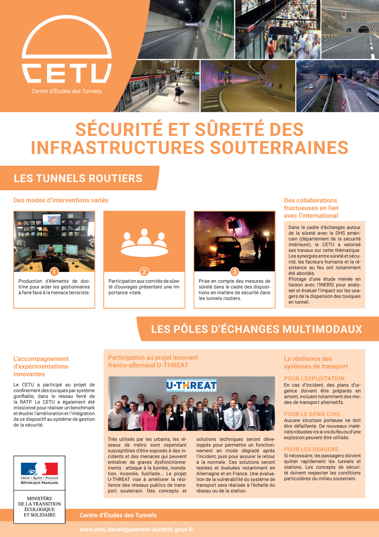 Le poster Sécurité et Sûreté des infrastructures souterraines (cliquer sur la vignette pour lire le contenu)